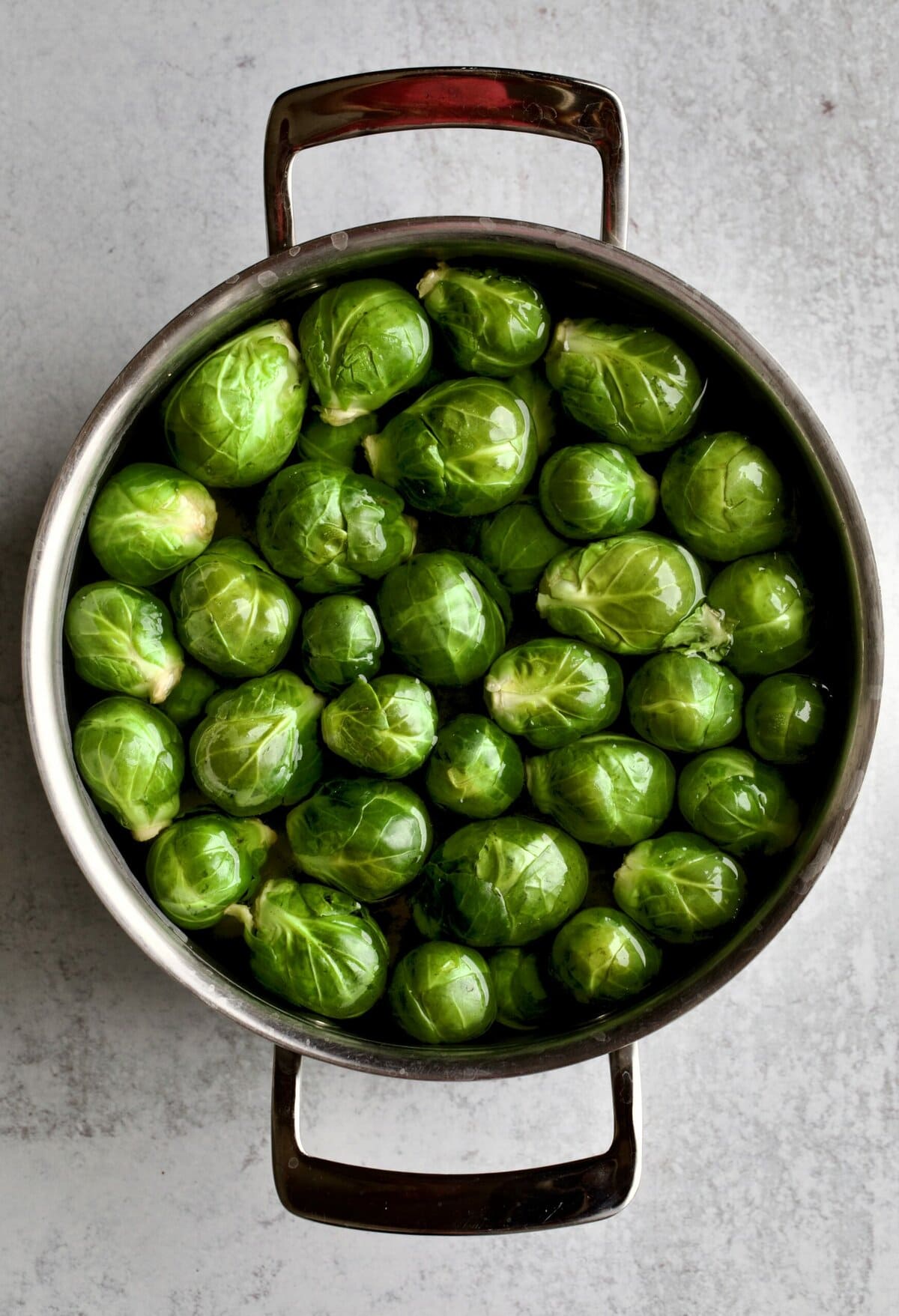 how to make Longhorn Steakhouse Crispy Brussels Sprouts Recipe: boiling the Brussels sprouts. 
