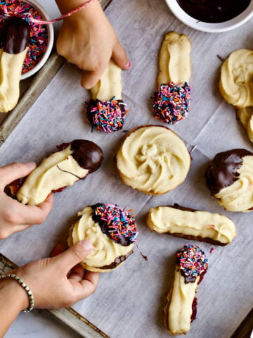 cover photo cookies on baking sheet