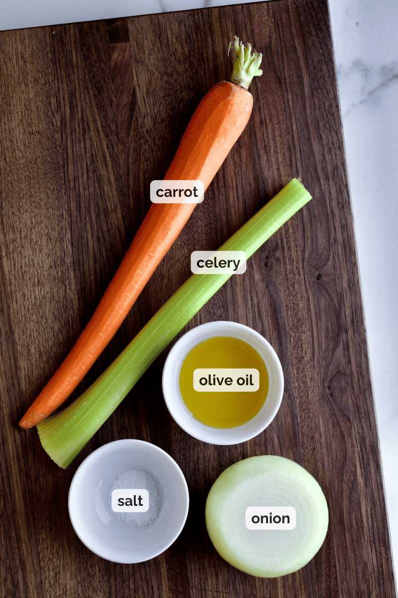 Recipe ingredients for Italian Soffrito recipe