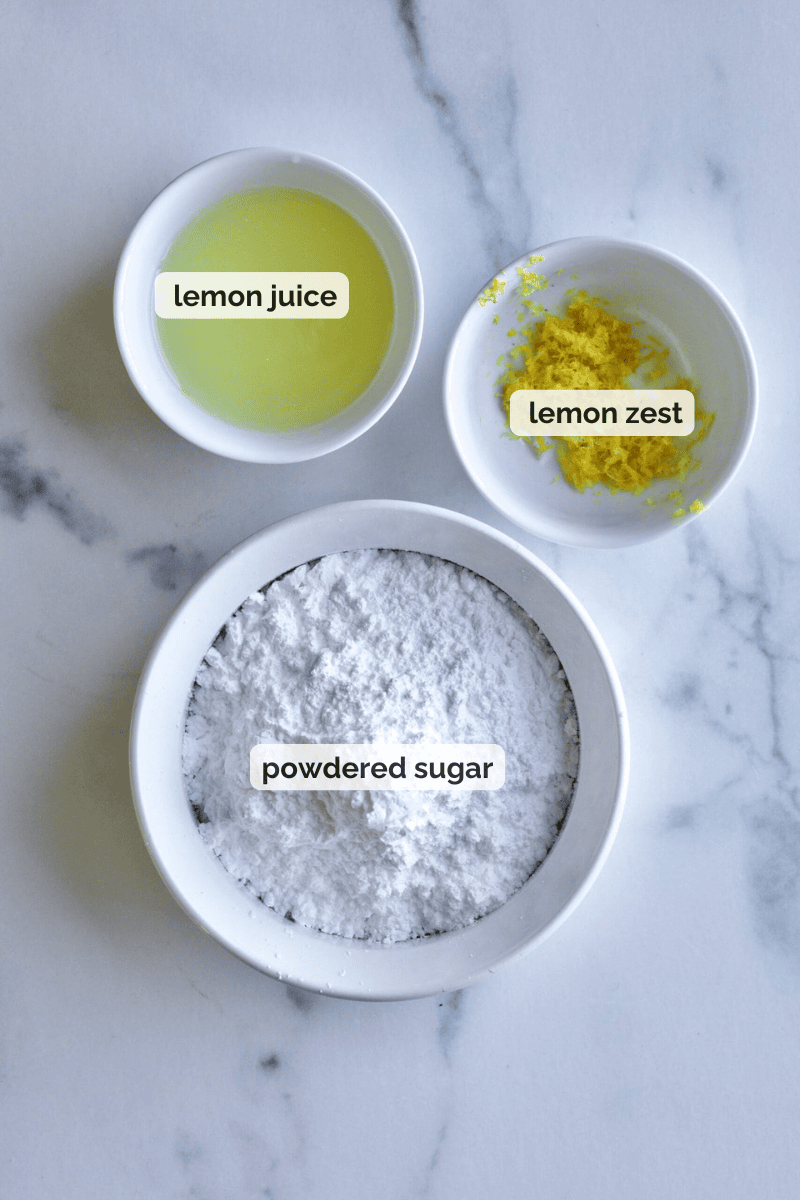 Recipe ingredients for lemon ricotta cookies recipe.