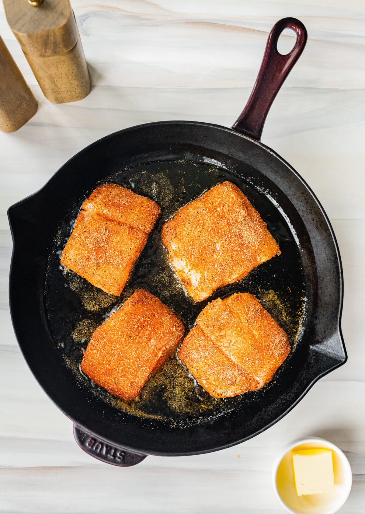 Process for making blackened cod- cooking cod fish