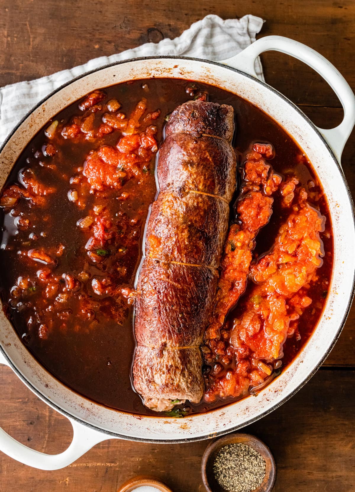 braciole meat cooked in pot with meat