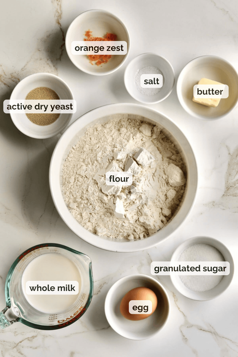 Recipe ingredients for Italian Zeppole recipe.