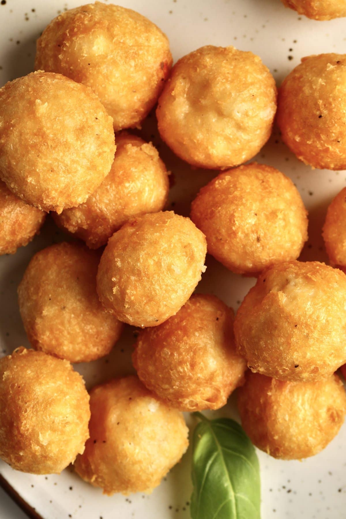 close up ofEasy Fried Cheese Balls Recipe (Crispy Bites)
