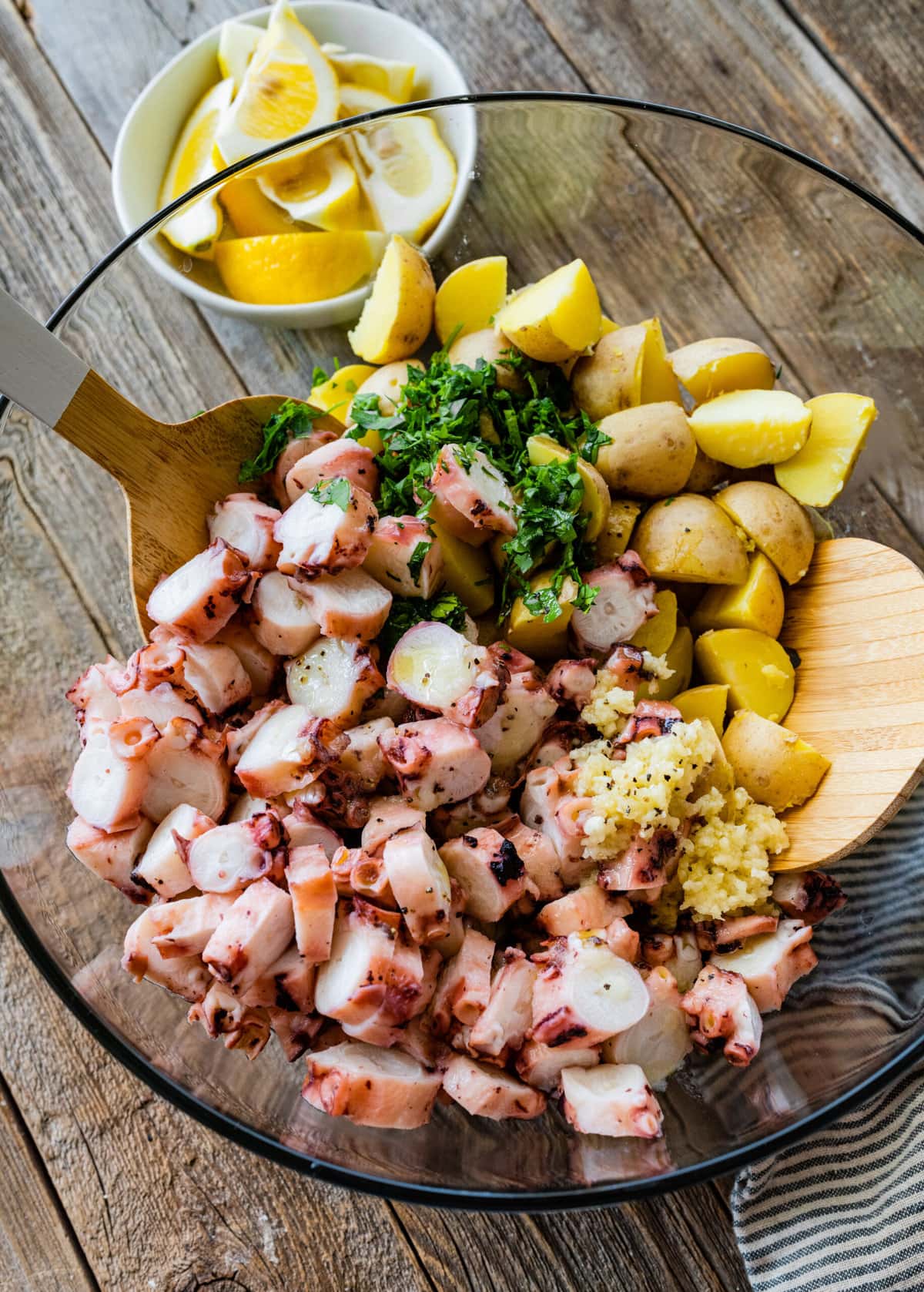 How to Make-Italian Octopus Salad Recipe with potatoes- mix all the ingredients together.