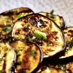 Easy Italian Grilled Eggplant Recipe (Melanzane grigliate) on a serving platter.