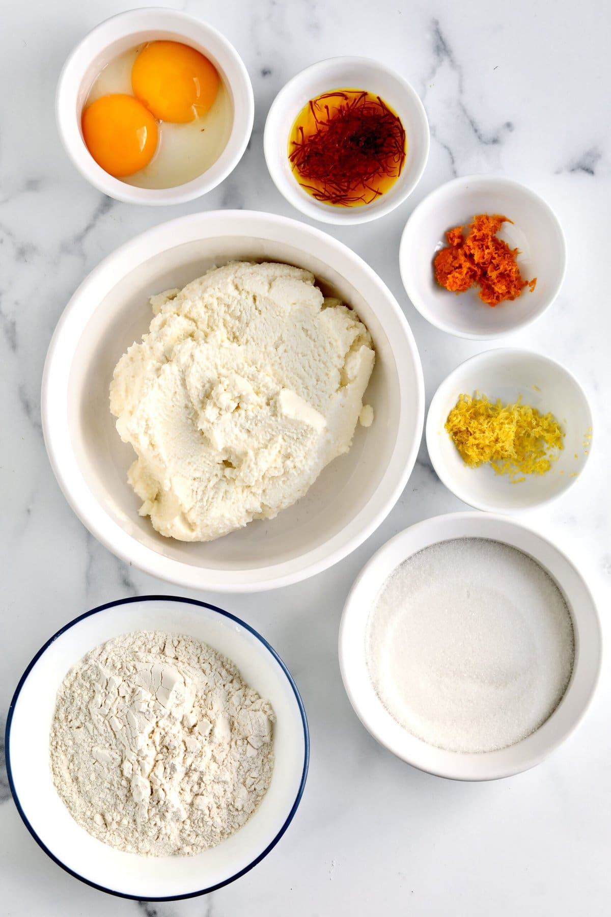 ingredients for ricotta filling.