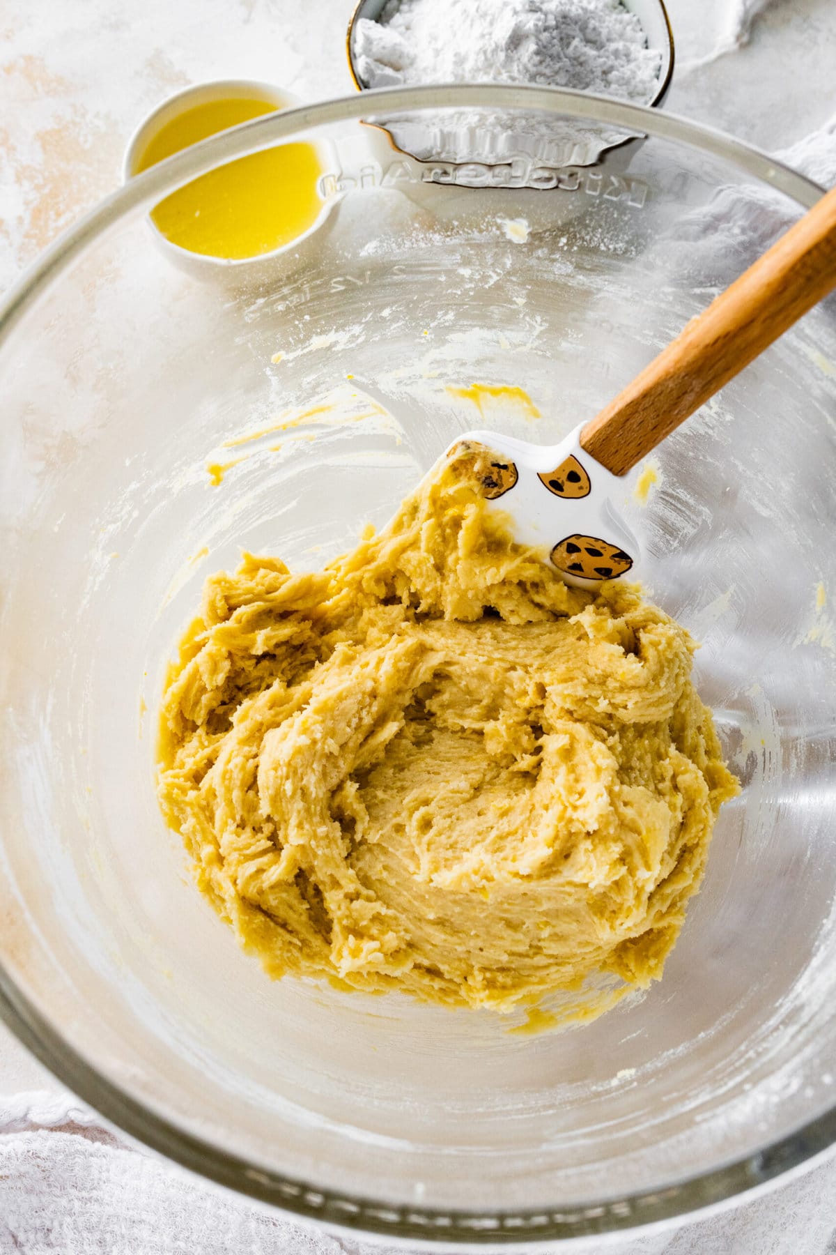 How to make Best Lemon Biscotti Recipe Step-by-Step: mixing dry and wet ingredients.