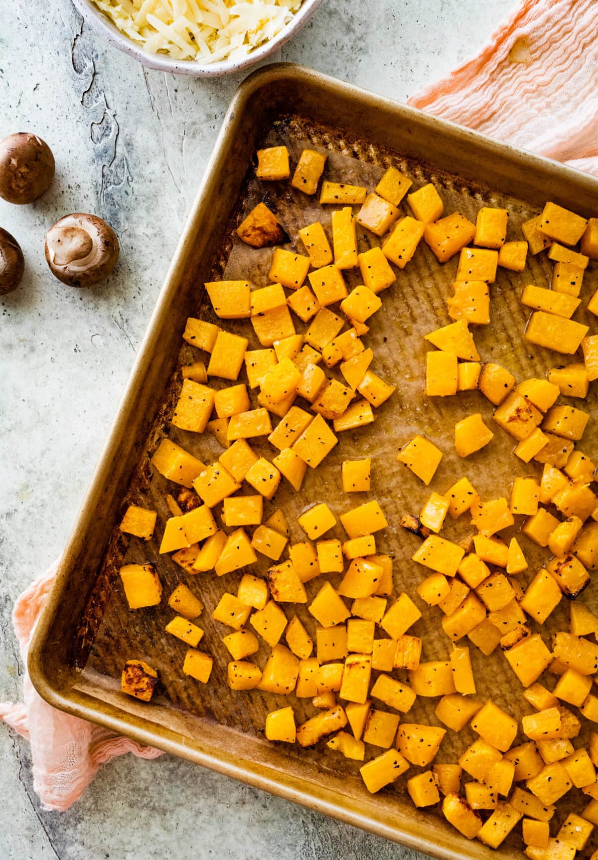 How to make Butternut Squash Casserole Recipe Vegetarian Step-by- Step: butternut squash after roasting.