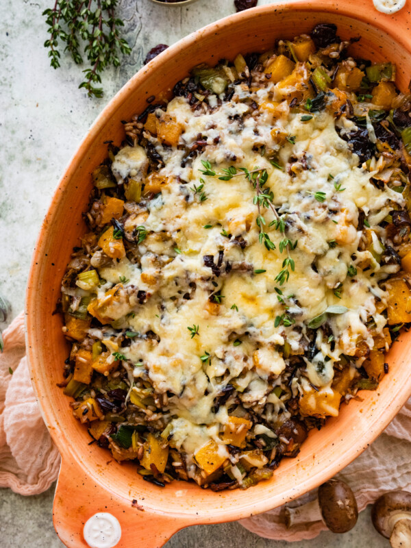 How to make Butternut Squash Casserole Recipe Vegetarian Step-by- Step: baked casserole dish.