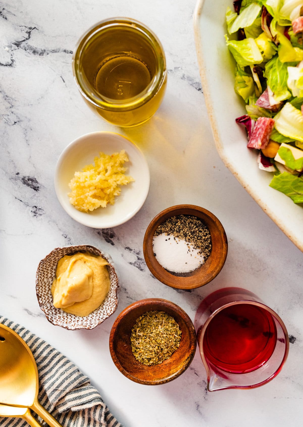 ingredients for the salad dressing.