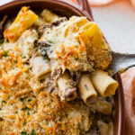 soon lifting out the melty cheesy pot roast casserole from the baking dish.