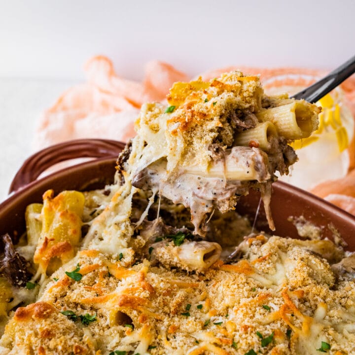 Leftover Pot Roast Casserole Recipe with Pasta - Cucina by Elena