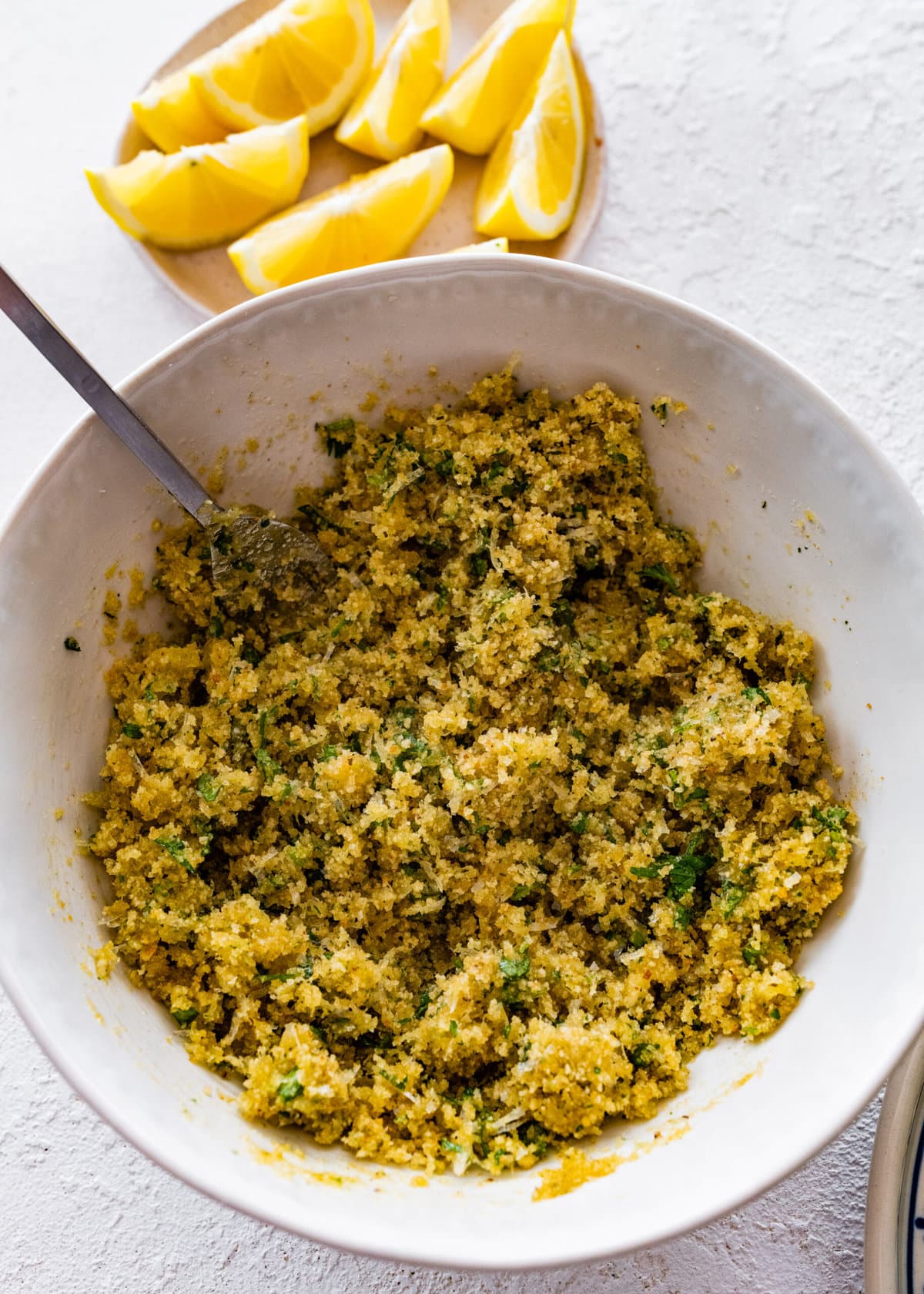 how to make stuffed artichokes step-by-step photos- mixing the filling.