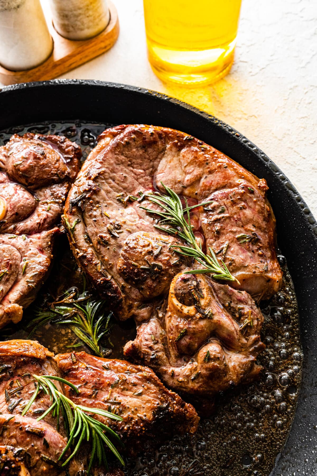 finished meat in the pan.