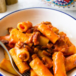 pasta alla zozzona in a small bowl the creamy sauce.