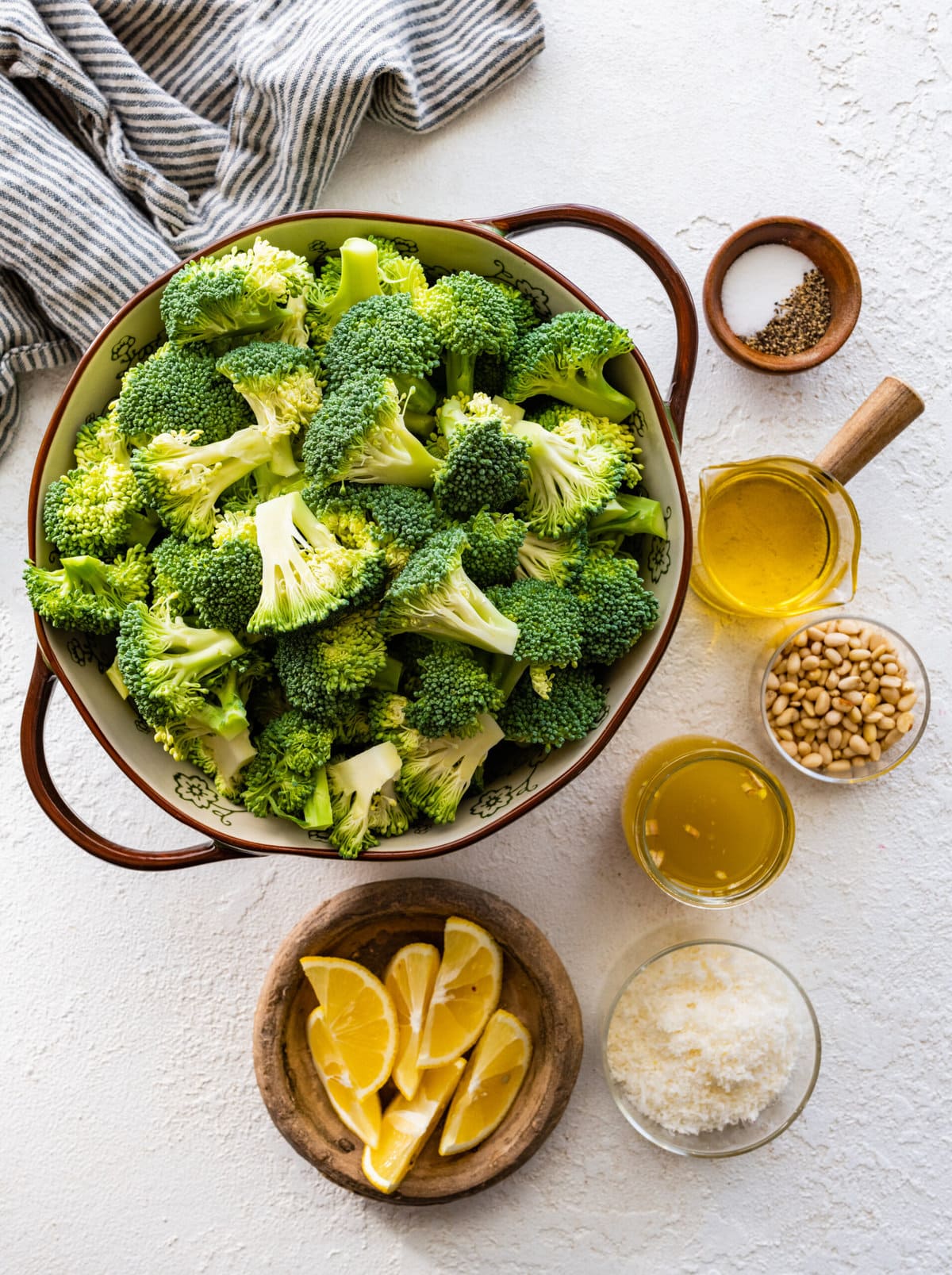 ingredient shot for Tuscan broccoli recipe.