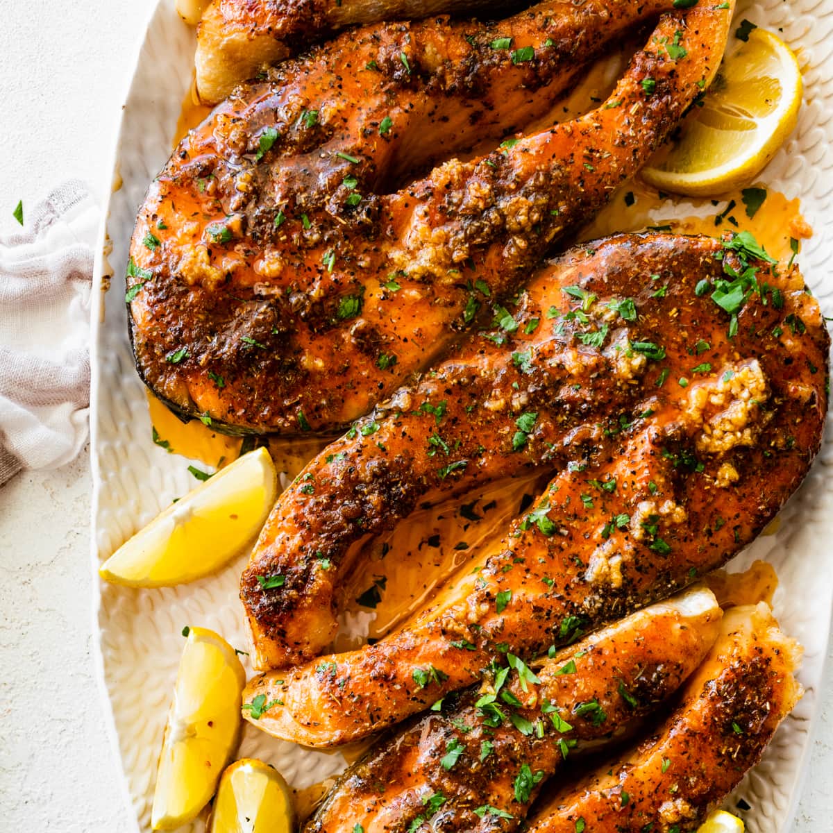 Oven Baked Salmon Steaks