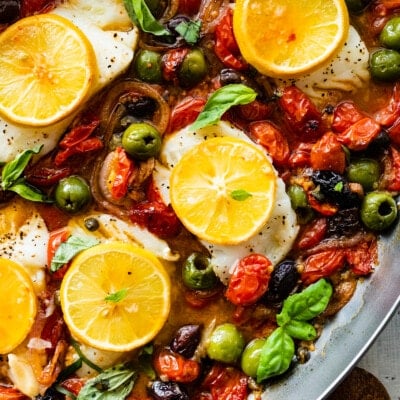 Mediterranean Baked Cod Recipe with Roasted Tomatoes - Cucina by Elena