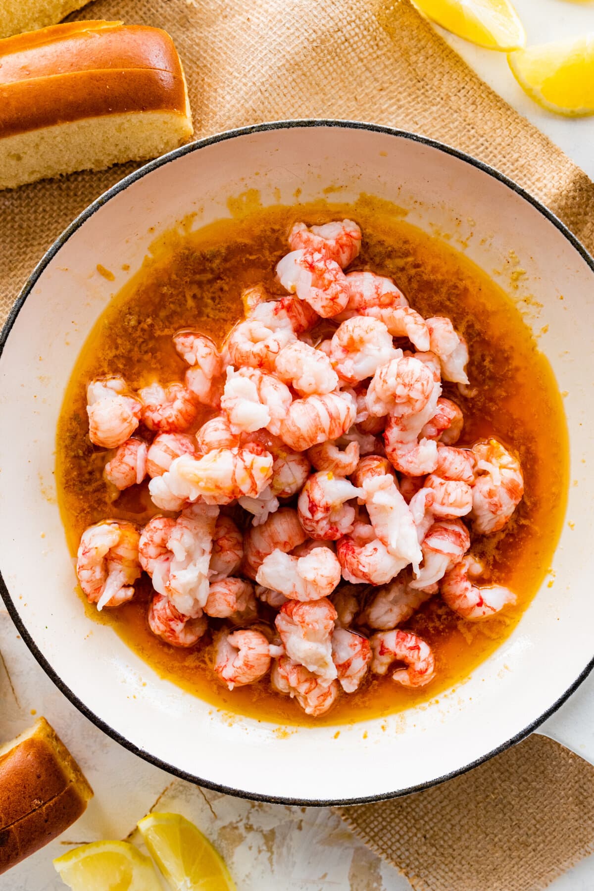 How to make amazing langostino lobster rolls step-by-step instructions: adding the langostino to the pan.