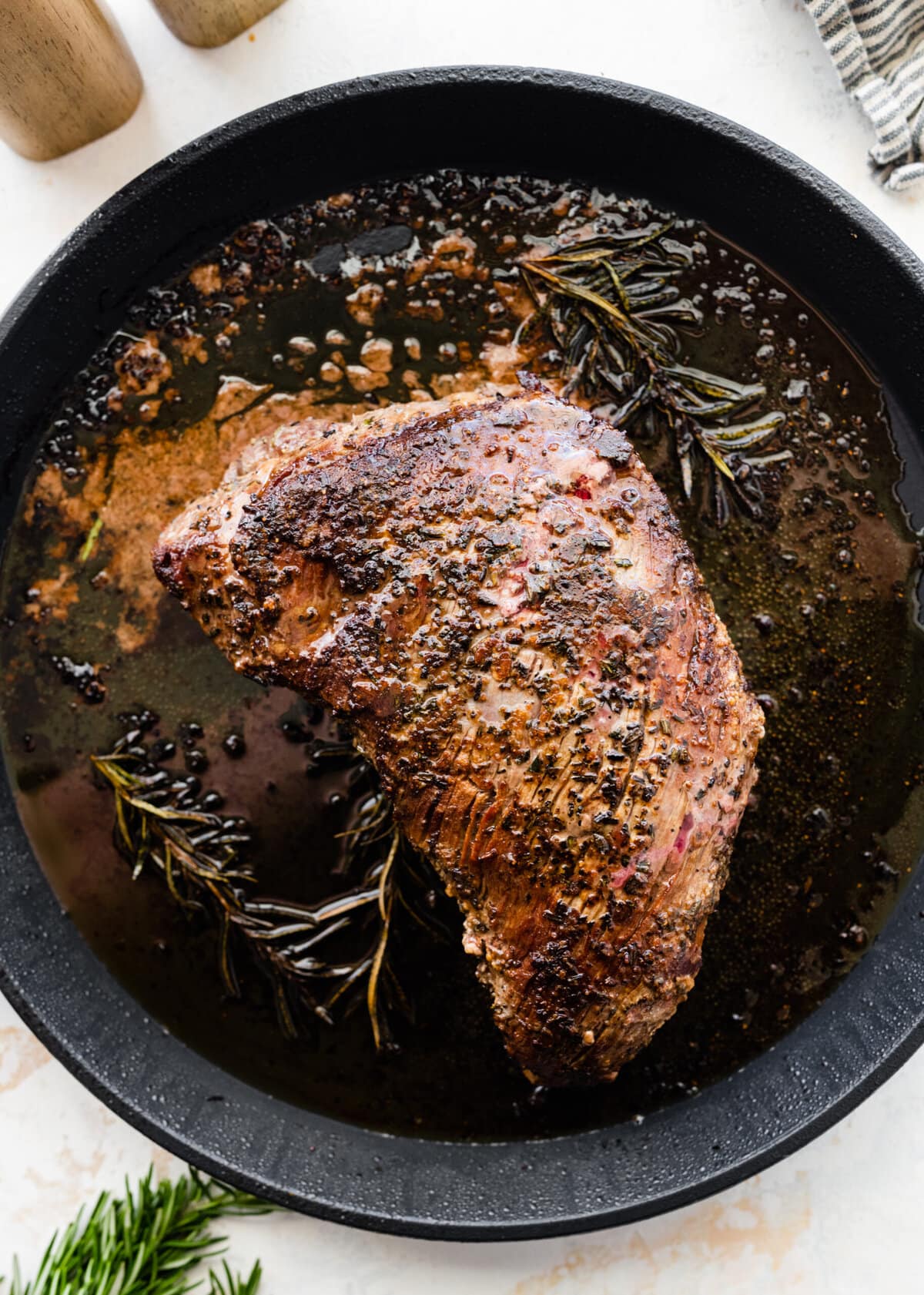 How to make Best Skillet Tri-Tip Steak Recipe (step-by-step) instructions: sear on both sides.