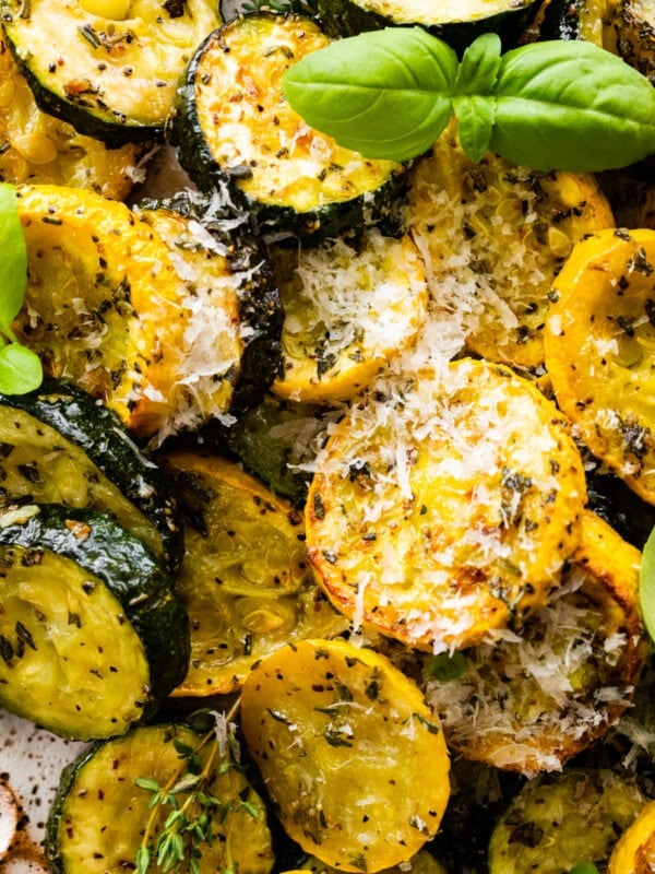 cover photo easy oven roasted zucchini.