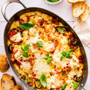 cover photo for layered Eggplant, Zucchini, Tomato Casserole Recipe