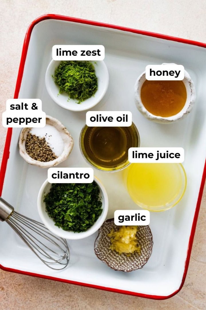 ingredients to make the dressing.