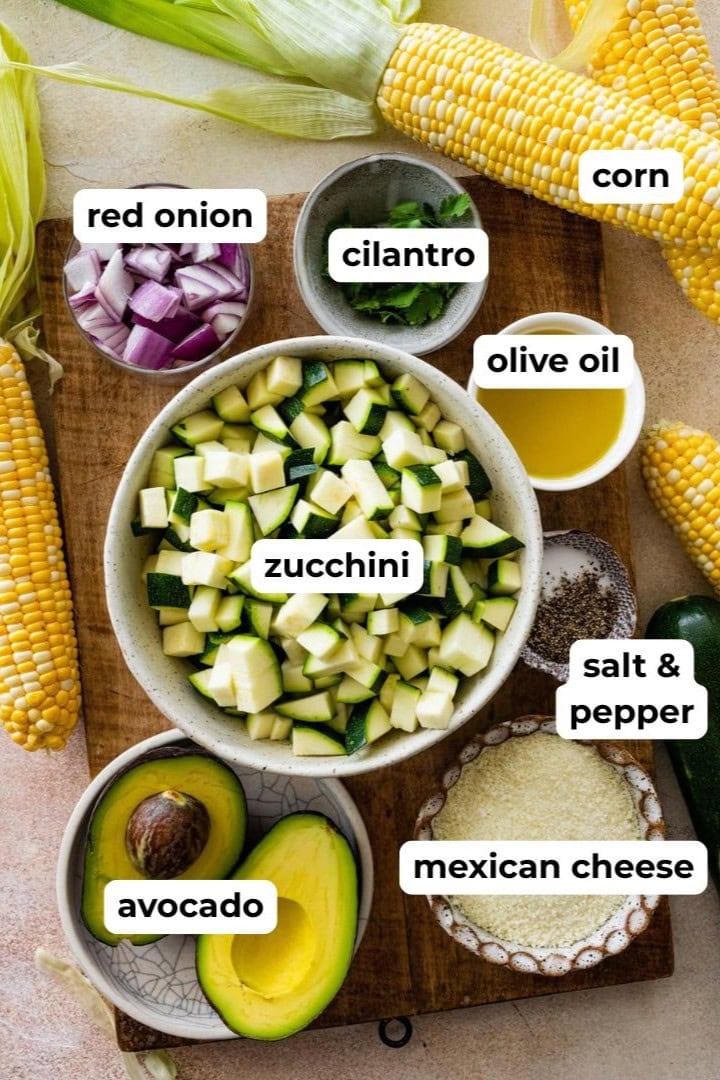 ingredients to make the salad.