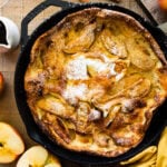 cover photo. German apple pancake in the pan.