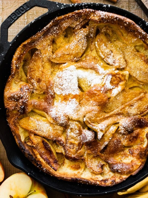 cover photo. German apple pancake in the pan.