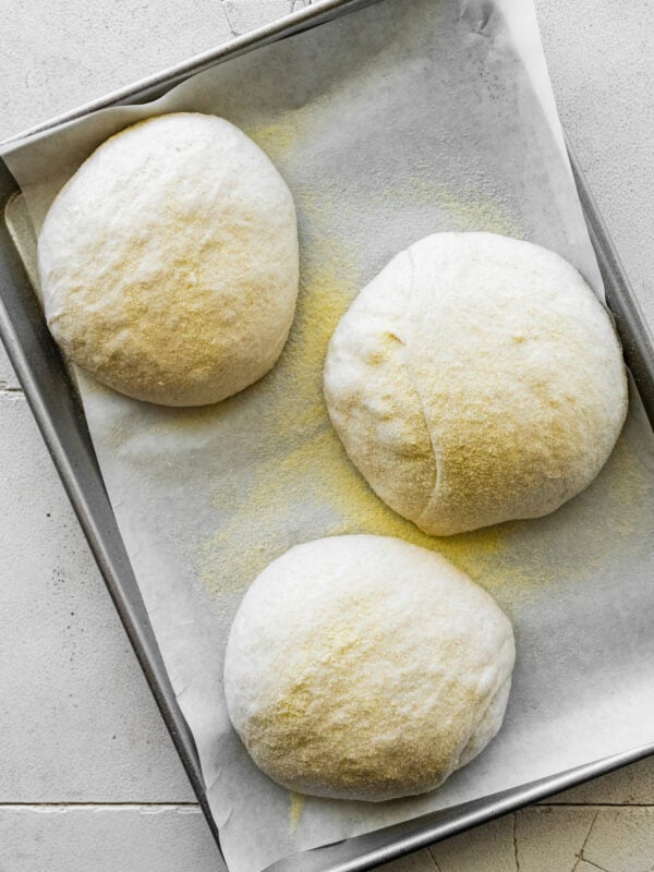 How to make Pinsa Romana Recipe step-by-step: shape the dough balls into 2 or 3.