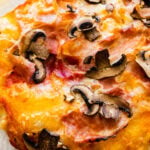 Pinsa Romana Recipe (Roman style pizza dough) - mushroom and prosciutto cotto version.