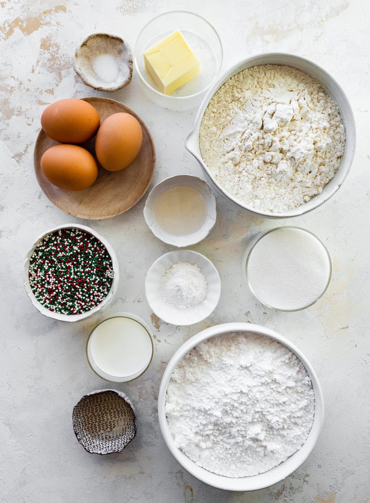ingredients for Christmas cookies.