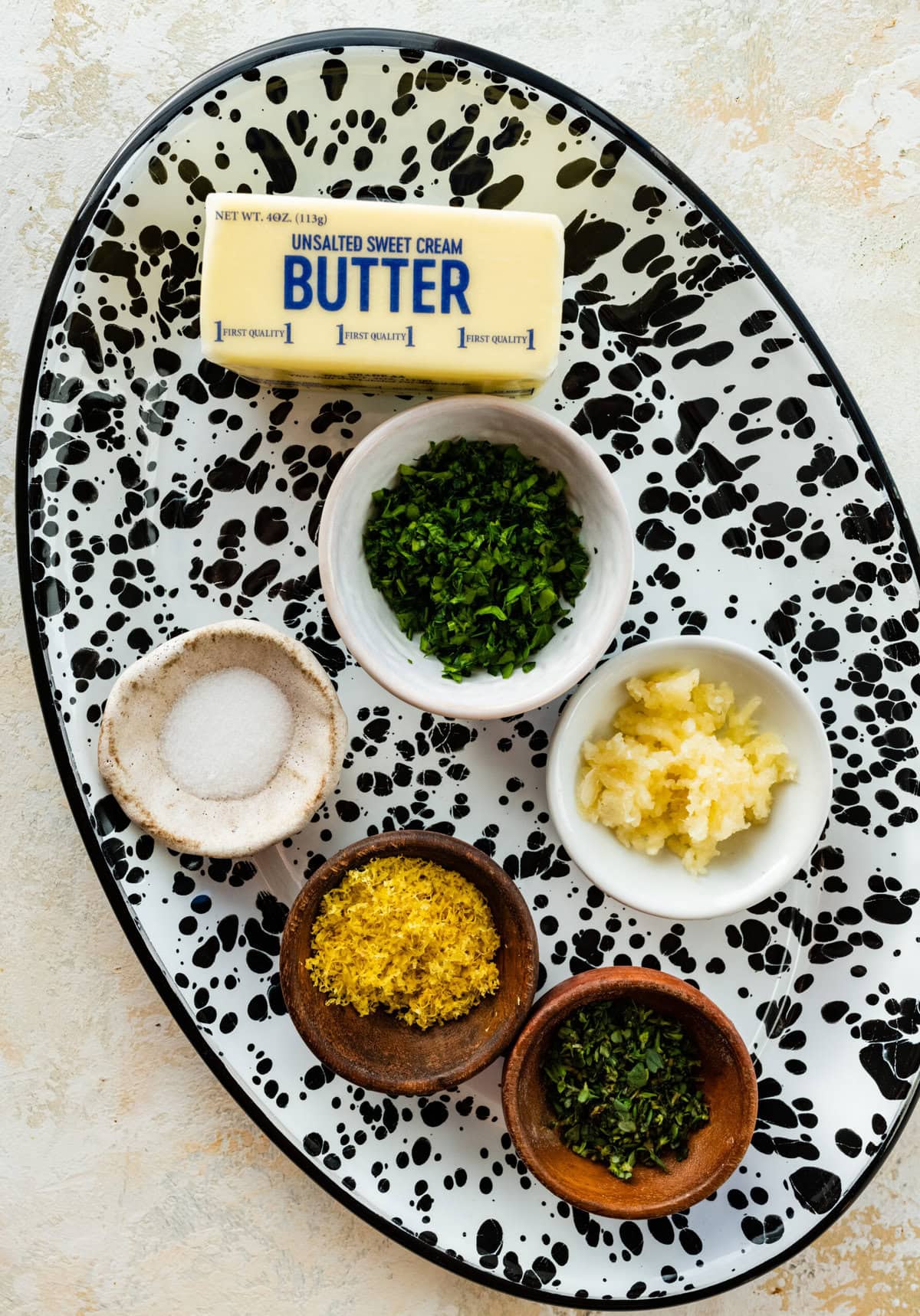 ingredients for the butter sauce for the grilled filet mignon recipe.