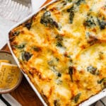 bake the white chicken lasagna in the oven until top is golden brown and bubbly.