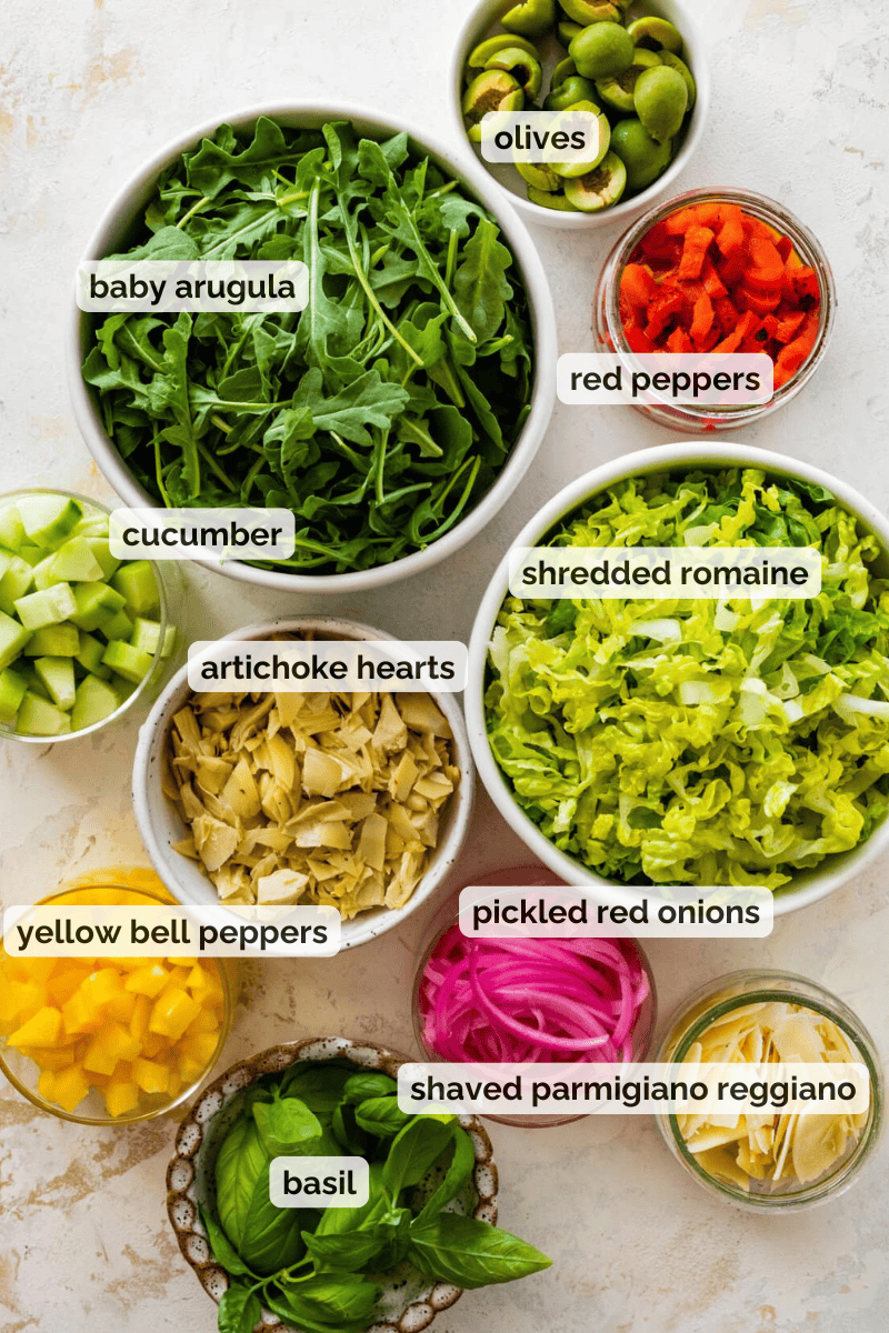 Recipe ingredients for crispy rice salad recipe.