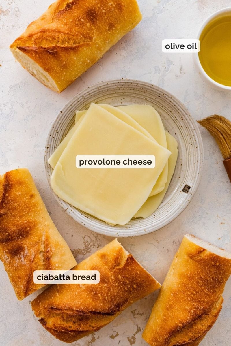 Recipe ingredients for Italian sausage sandwich recipe.