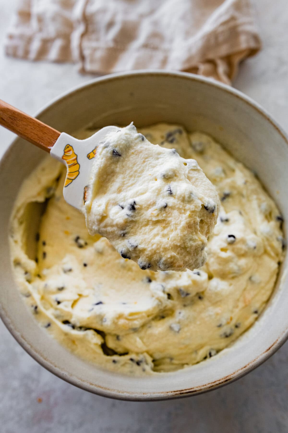cannoli frosting in a bowl.