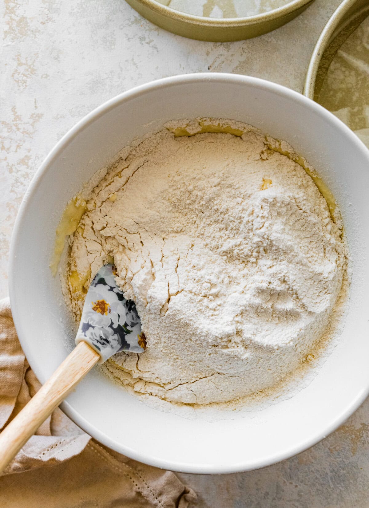 Flour in a bowl.