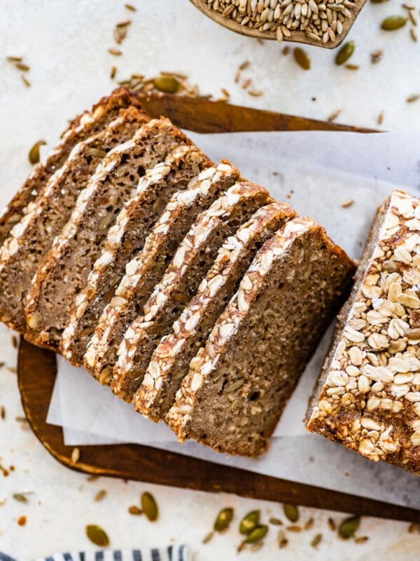 sourdough rye bread recipe after baking it on cooling rack. Slices taken out of the bread.