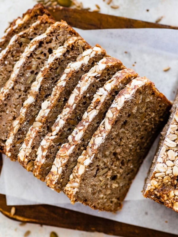 sourdough rye bread recipe after baking it on cooling rack. Slices taken out of the bread.