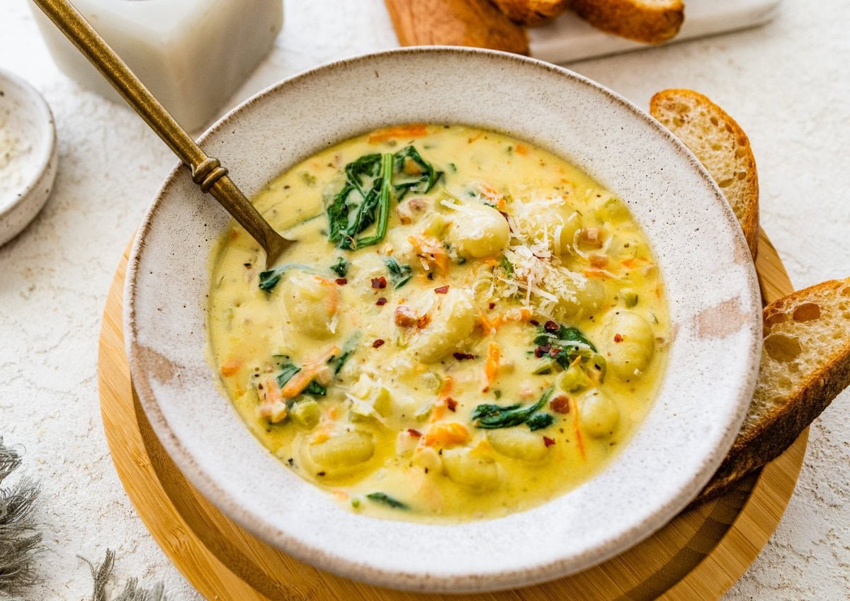 gnocchi soup recipe in a bowl.