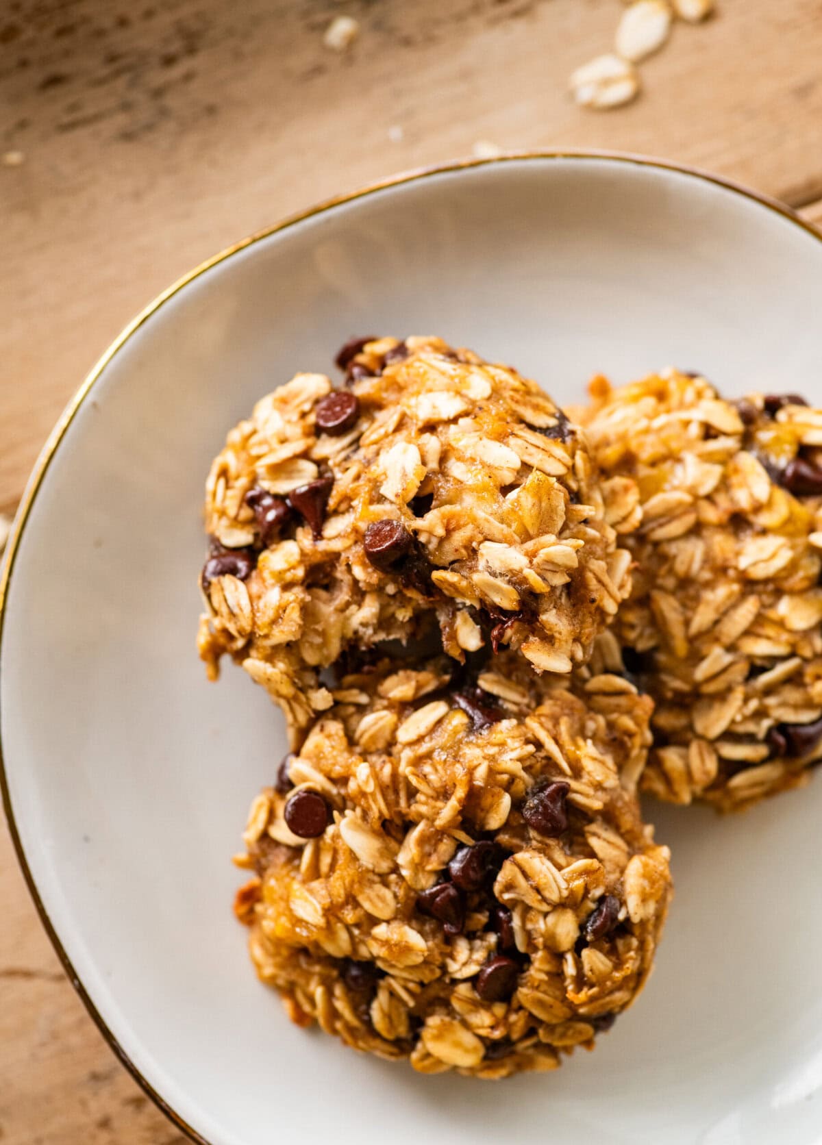 plate of banana oatmeal cookies.