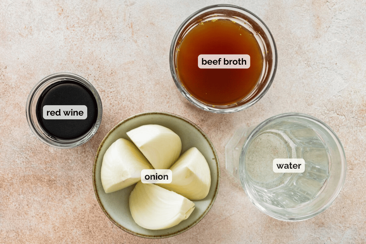 Recipe ingredients for standing rib roast recipe.