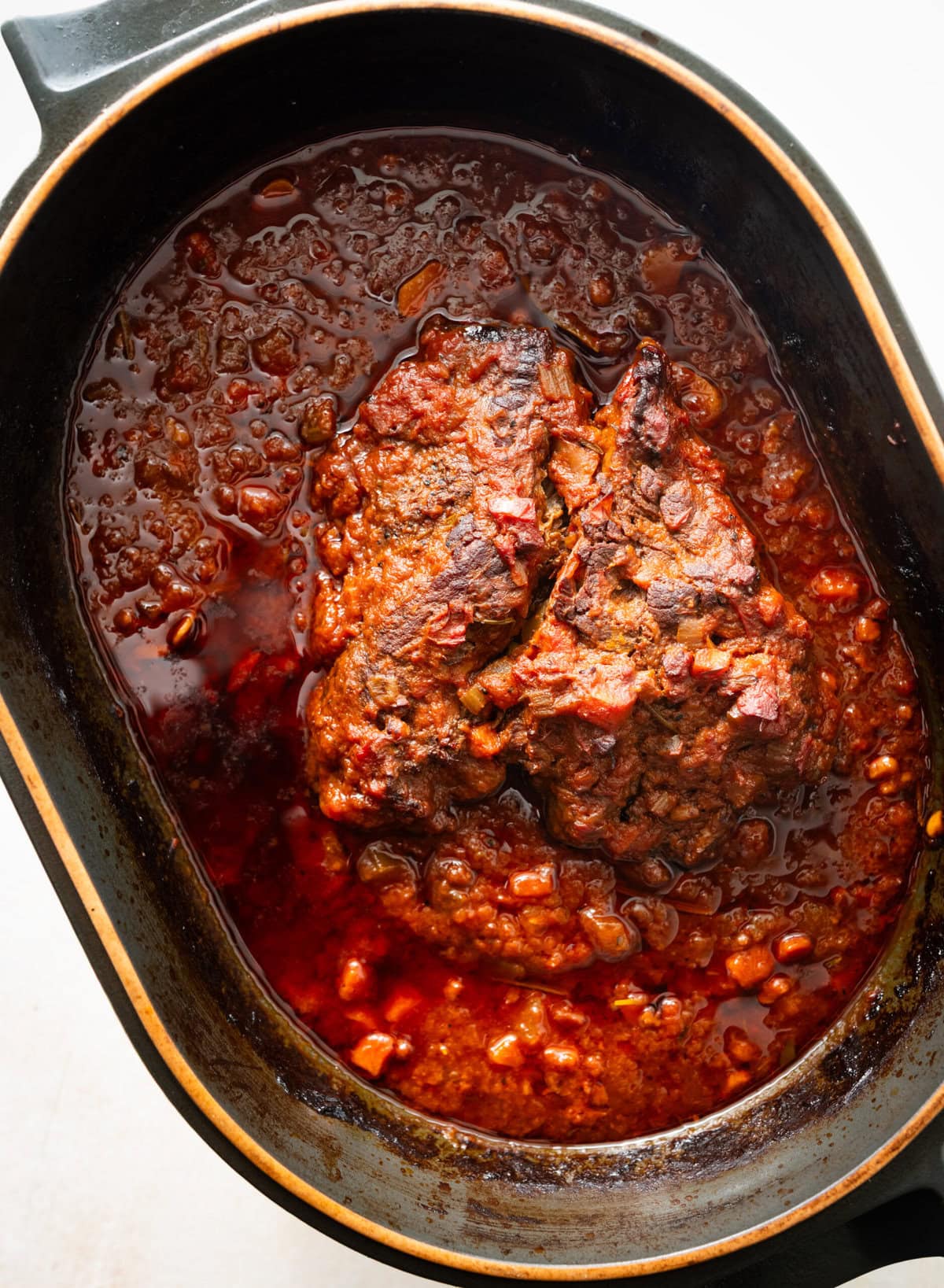 Roast in a pot after removing from the oven.