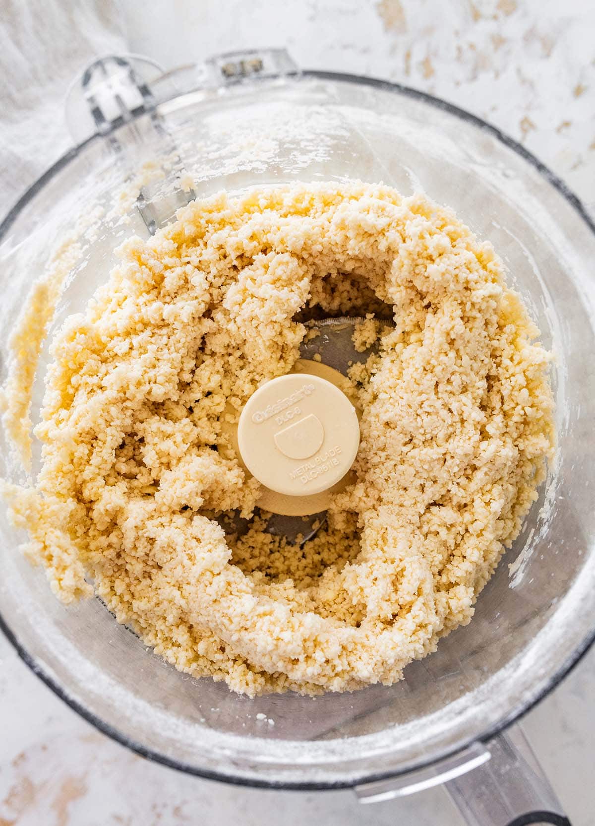 pulsed flour and butter mixture in a food processor.