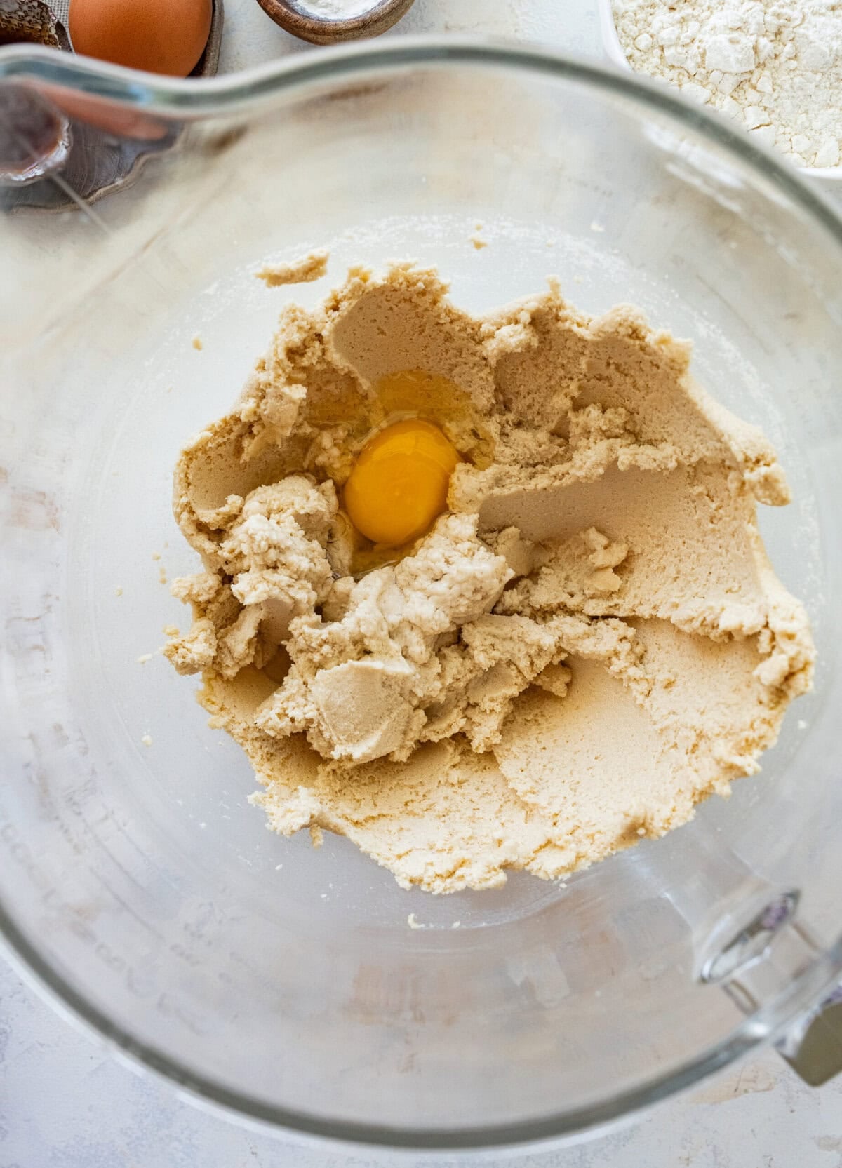 Egg added to the batter.