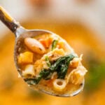 A spoonful of tuscan chicken soup.
